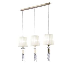 Tiffany French Gold-White Crystal Ceiling Lights Mantra Linear Crystal Fittings